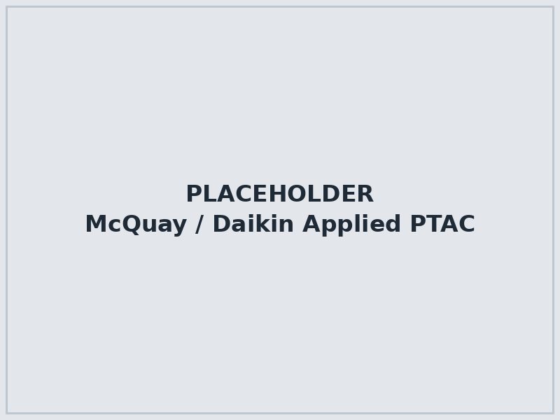 Discontinued McQuay PTAC unit in a legacy wall sleeve under a window